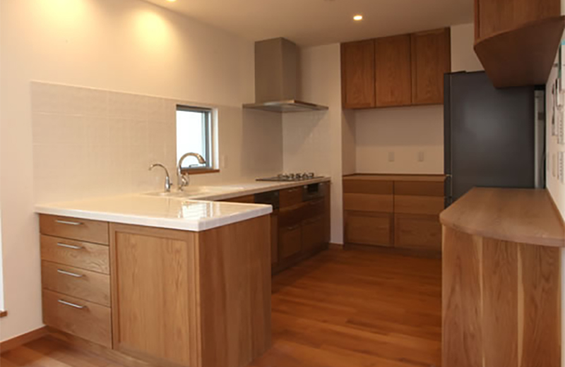 キッチン カントリー　W2250 I型 オーダー家具 サイズ変更可能 北欧 無垢 木製 パイン材 収納 人造大理石 天板 セラミック - 36